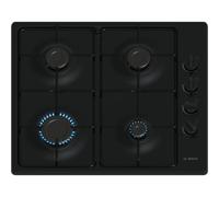 Bosch PBP6B6K80, Serie 2, Placa de gas, 4 fuegos, 60 cm, Esmalte negro | 60 cm, negro, 4 chimeneas