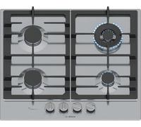 Bosch PCH6A5I90 Serie 6 - Placa de gas FlameSelect con asas magnéticas extraíbles, WOK, parrillas de hierro fundido, acero, 60 cm