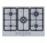 Bosch PGQ7B5K90 Serie 4, placa de gas, quemador WOK: potencia hasta 3,3 kW, parrillas de hierro fundido, acero, 75 cm, inoxidable