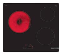 Bosch PKM611BB8E Serie 4 - Placa vitrocerámica, Touch Select | 60 cm, negro, 3 chimeneas, temporizador con función de parada