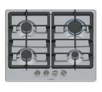 Bosch PGP6B5K90, Serie 4, Placa de gas, 4 fuegos, 60 cm, Acero inoxidable