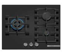 Bosch PNC6B6K40 Serie 4, Placa de gas, 60 cm, Vidrio templado, Negro