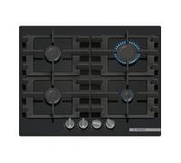 Bosch PNP6B6K40 Serie 4 - Cocina de gas, 60 cm, vidrio templado, parrillas de hierro fundido aptas para lavavajillas, color negro