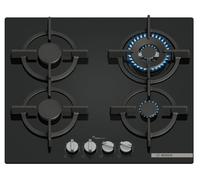Bosch PPH6A6I10 - Placa de Gas Natural 60 Cm 4 Fuegos GasStop FlameSelect Wok Color Negro
