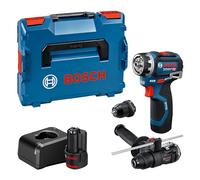 Bosch PRO 12V System Atornillador a batería GSR12V-32FC (incl. batería de 2,0 Ah, GAL 12V-20, GFA 12-M, GFA 12-H, empuñadura auxiliar, medidor de profundidad, L-BOXX)