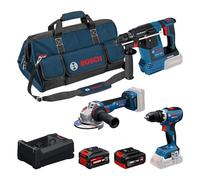 Bosch PRO 18V System Combo Kit: GSR 18V-65, GBH 18V-26, GWS 18V-11, 1x GBA 5.0Ah, 1x EXBA 5.5Ah, GAL 12V/18V-80, M-BAG