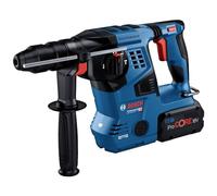 Bosch PRO Martillo perforador SDS plus a batería GBH 18V-28 CF | Martillo perforador a batería para taladrar con percusión a todo gas, con portabrocas intercambiable GBH 18V-28 CF + LBOXX238