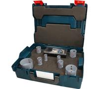 Bosch 11 x Pro Multi Material Power Change Plus - Juego de sierras perforadoras L-Boxx (para madera blanda, paneles de yeso, Ø22,25,30,35,40,51,68,83mm, accesorios profesionales), Versión actual