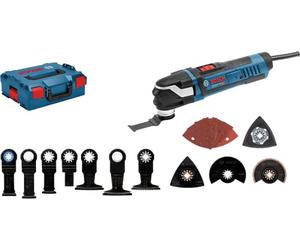Bosch PRO multiherramienta GOP 40-30 | Potencia 400W, Starlock Plus, incl. 10 hojas de sierra (7 inmersión, 3 segm.), 5 hojas de lija, 1 placa lijadora, L-BOXX