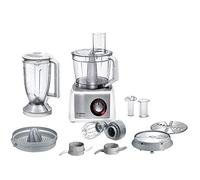 Bosch - Procesador de alimentos MultiTalent 8, 1250 W, 3.9 litros de capacidad, multi-accesorios, Blanco, Acero inoxidable, MC812S820