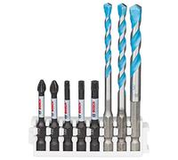 Bosch Profesional Set de 8 Puntas de atornillar Control y Brocas Multiuso Pick and Click, Accesorio para Taladro de Impacto, Small