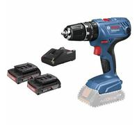 Bosch Professional 06019H1107 Taladro Percutor GSB 18V-21 Inalámbrico con 2 Baterías 2,0Ah, Cargador GAL 18V-40, Maletín L-BOXX