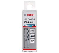Bosch Professional 10 brocas helicoidales HSS PointTeQ, para metal, 1.2 x 16 x 38 mm, accesorio de taladro