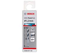 Bosch Professional 10 brocas helicoidales HSS PointTeQ, para metal, 1.3 x 16 x 38 mm, accesorio de taladro