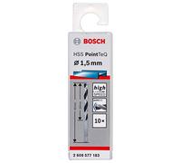 Bosch Professional 10 brocas helicoidales HSS PointTeQ, para metal, 1.5 x 18 x 40 mm, accesorio de taladro