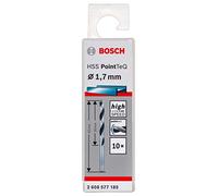 Bosch Professional 10 brocas helicoidales HSS PointTeQ, para metal, 1.7 x 20 x 43 mm, accesorio de taladro