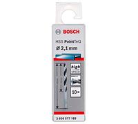 Bosch Professional 10 brocas helicoidales HSS PointTeQ, para metal, 2.1 x 24 x 49 mm, accesorio de taladro