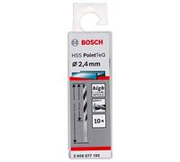 Bosch Professional 10 brocas helicoidales HSS PointTeQ, para metal, 2.4 x 30 x 57 mm, accesorio de taladro