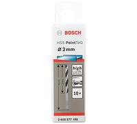 Bosch Professional 10 brocas helicoidales HSS PointTeQ (para metal, 2 x 24 x 49 mm, accesorio de taladro), Diámetro 2 mm