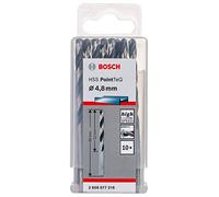 Bosch Professional 10 brocas helicoidales HSS PointTeQ, para metal, 4.8 x 52 x 86 mm, accesorio de taladro