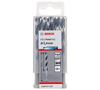 Bosch Professional 10 brocas helicoidales HSS PointTeQ, para metal, 5.4 x 57 x 93 mm, accesorio de taladro
