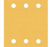 Bosch Professional 10 x Juegos de lijas Expert C470 con 6 agujeros, para Madera dura, Pintura sobre madera, 115 x 140 mm, Grano 40,60,80, 120, 180, Accesorios Lijadora orbital