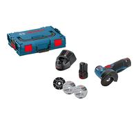 Bosch Professional 12V System amoladora angular a batería GWS 12V-76 (incl. 2 3.0Ah, cargador rápido GAL 1230 CV, 1 Carbide Multi Wheel, 2 discos de corte Expert for Inox, L-BOXX2)
