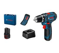 Bosch Professional 12V System GSR 12V-15 - Atornillador a batería (30 Nm, set 10 accesorios, 2 baterías x 2.0 Ah, en maletín)