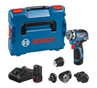 Bosch Professional 12V System atornillador a batería GSR 12V-35 FC - FlexiClick System (incl. 2 baterías 3.0Ah, cargador rápido GAL 12V-40, 4 adaptadores, L-BOXX)