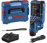 Bosch Professional 12V System Detector D-tect 200 C (batería de 12 V, detección de cables con y sin tensión, tuberías de metal y plástico, pernos de madera y cavidades, cable USB-C™, L-BOXX)