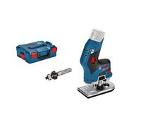 Bosch Professional 12V System fresadora de cantos a batería GKF 12V-8 (incl. pinzas sujeción 8 mm, llave boca fija 17mm, fresas de cantos, 9,5x25,4mm, fresas p. redondear 3mm, L-BOXX, sin bat./carg.)
