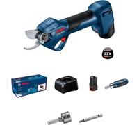Bosch Professional 12V System GGP 12V-25 podadora (hasta 4500 cortes por carga, motor Brushless sin escobillas, cortes de 25 mm, con 2 baterías de 3,0 Ah)