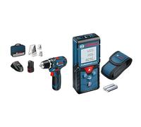 Bosch Professional 12V System GSR 12V-15 - Atornillador a batería Amazon Exclusive & Bosch Professional Medidor láser de distancia GLM 40