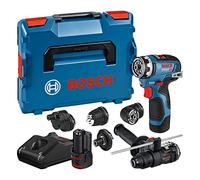 Bosch Professional 12V System GSR 12V-35 FC - Atornillador a batería (Brushless, 35 Nm, 5 cabezales FlexiClick, 2 baterías x 3.0 Ah, en L-BOXX)