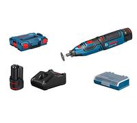 Bosch Professional 12V System multiherramienta giratoria a batería GRO 12V-35 (velocidad de giro en vacío: 5000-35 000 rpm, incl. 2 baterías de 2,0 Ah, cargador rápido, L-BOXX