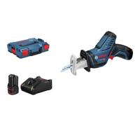 Bosch Professional 12V System sierra de sable a batería GSA 12V-14 (profundidad de corte en madera/perfiles metálicos: 65/50 mm, incl. 2 hojas de sierra, 2 baterías de 3,0 Ah y cargador, L-BOXX)