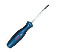 Bosch Professional 1600A01TF8 Destornillador plano, cromo vanadio, mango softgrip, Azul, SL3.5 x 75mm