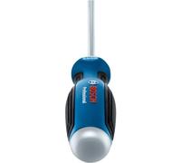 Bosch Professional 1600A01TF9 Destornillador plano, cromo vanadio, mango softgrip con cabezal de acero, azul, SL4.5 x 100mm