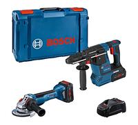 Bosch Professional 18 V System GWS 18V-10 P + GBH 18V-26 - Set amoladora + martillo perforador a batería (2 baterías ProCORE18V x 5.5 Ah, en XL-BOXX)