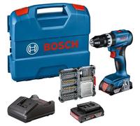 Bosch Professional 18V GSB 18V-45 Taladro con Percutor + 2 x Bateria + Set puntas