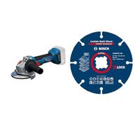Bosch Professional 18V System amoladora angular a batería GWS 18V-8 (125 mm, sin batería/cargador) + Bosch Professional 1x Discos de corte Expert Carbide Multi Wheel X-Lock, Ø 125 mm
