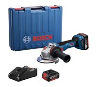 Bosch Professional 18V System amoladora angular a batería GWS 18V-8 (diámetro del disco de 125 mm, incl. 2 baterías GBA 4.0Ah, cargador GAL 18V-40, maletín de transporte)