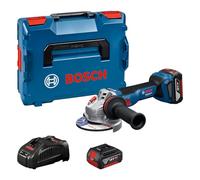 Bosch Professional 18V System amoladora angular a batería GWS 18V-11 S (diámetro del disco de 125 mm, incl. 2 baterías GBA 5.0Ah, cargador GAL 1880, L-BOXX)