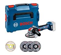 Bosch Professional 18V System amoladora angular BITURBO GWX 18V-7 con X-LOCK (incl. set de 5 discos tronzado y amolado, 1 dispos. protec. 125mm, asa, L-BOXX, sin batería/cargador) - Set excl. Amazon