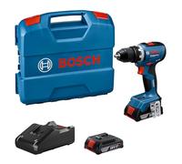 Bosch Professional 18V System atornillador a batería GSR 18V-65 (motor Brushless sin escobillas, 2 baterías GBA 18V 2.0Ah, cargador GAL 18V-20, L-Case)