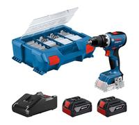 Bosch Professional 18V System atornillador a batería GSR 18V65 (motor Brushless sin escobillas, longitud del cabezal 166, 2 baterías GBA 4.0Ah, 82AC, LCase)