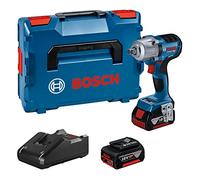 Bosch Professional 18V System atornillador de impacto a batería GDS 18V-450 PC (par de apriete 450 Nm, par de arranque 800 Nm, incl. 2 baterías 5.0Ah, cargador rápido GAL 18V-40, L-BOXX)