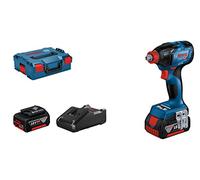 Bosch Professional 18V System atornillador de impacto a batería GDX 18V-210 C (par máx. 210 Nm, incl. 2 baterías GBA 18V 5.0Ah, cargador rápido GAL 18V-40, L-BOXX)