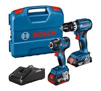 Bosch Professional 18V System Combo Kit: atornillador de impacto GDR 18V-200 + taladro con percusión GSB 18V-45 (incl. bat. 2.0Ah, bat. 4.0Ah, cargador GAL 18V-40, L-Case) - Set exclusivo de Amazon