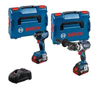 Bosch Professional 18V System Combo Kit: taladro con percusión GSB 18V-110 C + llave de impacto GDR 18V-210 C (incl. 2 baterías 5.0Ah, cargador GAL 1880 CV, L-BOXX)